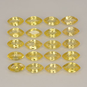 캐럿 천연 옐로우 사파이어 보석, 마퀴즈, 4.1×2.2 mm, VVS-VS