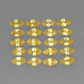 캐럿 천연 옐로우 사파이어 보석, 마퀴즈, 4.1×2.2 mm, VVS-VS