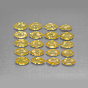 1.92캐럿 천연 투스카니 옐로우 사파이어 보석, 마퀴즈, 4.2×2.3 mm, VVS-VS