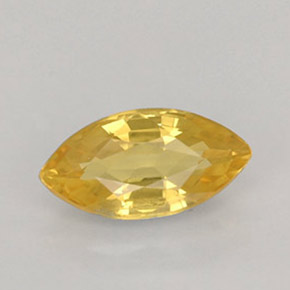 1.01캐럿 천연 골든 옐로우 사파이어, 마퀴즈, 8.6×4.5 mm, VS