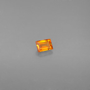 0.25캐럿 천연 옐로우 오렌지 사파이어, 바게트, 3.7×2.7 mm, VS