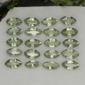 3.22캐럿 천연 Earthy Green      사파이어 보석, 마퀴즈, 4.6×2.5 mm, VS