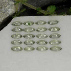3.22캐럿 천연 Earthy Green      사파이어 보석, 마퀴즈, 4.6×2.5 mm, VS