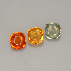 캐럿 천연 멀티컬러 사파이어 보석, 쿠션 컷, 4.2×4.1 mm, VVS-VS