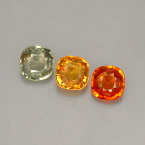 캐럿 천연 멀티컬러 사파이어 보석, 쿠션 컷, 4.2×4.1 mm, VVS-VS