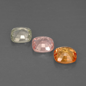 캐럿 천연 멀티컬러 사파이어 보석, 쿠션 컷, 4.2×4.1 mm, VVS-VS