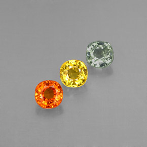 캐럿 천연 멀티컬러 사파이어 보석, 쿠션 컷, 4×4 mm, VVS-VS