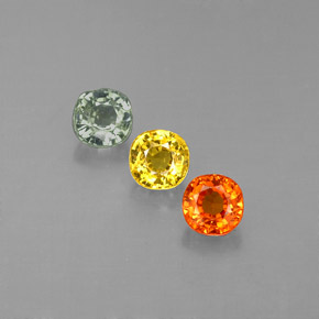 캐럿 천연 멀티컬러 사파이어 보석, 쿠션 컷, 4×4 mm, VVS-VS