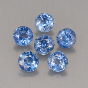 캐럿 천연 콘플라워 블루 사파이어 보석, 라운드 컷, 3.43 mm, VS
