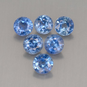 캐럿 천연 콘플라워 블루 사파이어 보석, 라운드 컷, 3.43 mm, VS