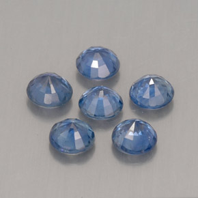 캐럿 천연 콘플라워 블루 사파이어 보석, 라운드 컷, 3.43 mm, VS