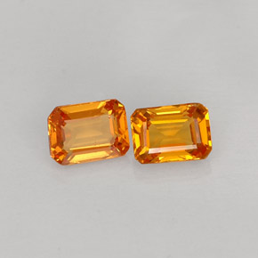 캐럿 천연 옐로우 오렌지 사파이어 보석, 에메랄드 컷, 4.2×3.2 mm, VVS-VS
