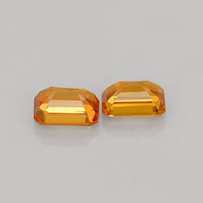 캐럿 천연 옐로우 오렌지 사파이어 보석, 에메랄드 컷, 4.2×3.2 mm, VVS-VS