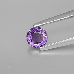 0.47캐럿 천연 바이올렛 사파이어, 라운드 컷, 4.73 mm, VVS-VS