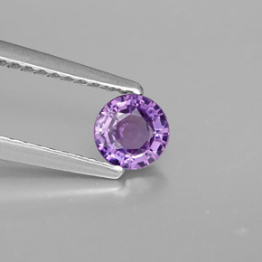 0.47캐럿 천연 바이올렛 사파이어, 라운드 컷, 4.73 mm, VVS-VS
