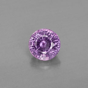 0.48캐럿 천연 바이올렛 핑크 사파이어, 라운드 컷, 4.28 mm, VVS-VS