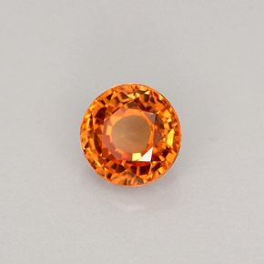 0.59캐럿 천연 만다린 오렌지 사파이어, 라운드 컷, 4.69 mm, VVS-VS