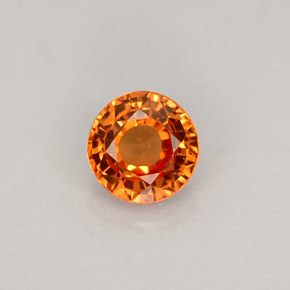 0.59캐럿 천연 만다린 오렌지 사파이어, 라운드 컷, 4.69 mm, VVS-VS