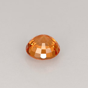 0.59캐럿 천연 만다린 오렌지 사파이어, 라운드 컷, 4.69 mm, VVS-VS