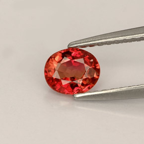 0.64캐럿 천연 레드 오렌지 사파이어, 타원형 컷, 5.6×4.7 mm, VVS-VS