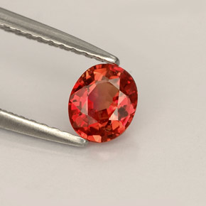 0.64캐럿 천연 레드 오렌지 사파이어, 타원형 컷, 5.6×4.7 mm, VVS-VS