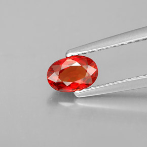 0.60캐럿 천연 레드 오렌지 사파이어, 타원형 컷, 5.7×3.9 mm, VVS-VS