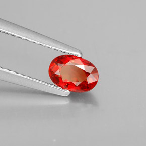 0.60캐럿 천연 레드 오렌지 사파이어, 타원형 컷, 5.7×3.9 mm, VVS-VS
