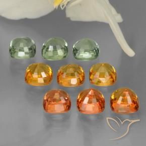 5.01캐럿 천연 멀티컬러 사파이어 보석, 쿠션 컷, 4.3×4.3 mm, VVS-VS