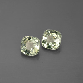 캐럿 천연 그린 사파이어 보석, 쿠션 컷, 4.3×4.2 mm, VS