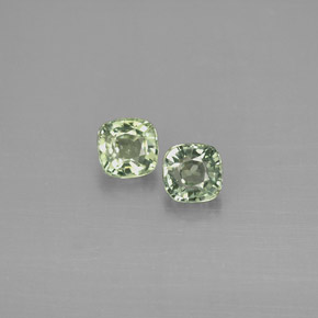 캐럿 천연 그린 사파이어 보석, 쿠션 컷, 4.3×4.2 mm, VS