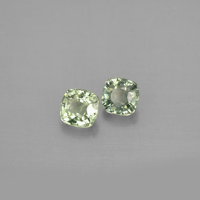 캐럿 천연 그린 사파이어 보석, 쿠션 컷, 4.3×4.2 mm, VS