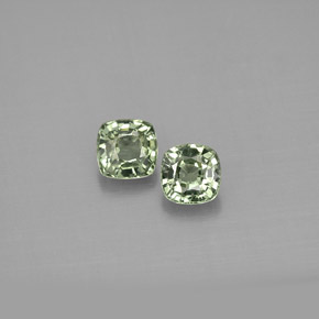 캐럿 천연 그린 사파이어 보석, 쿠션 컷, 4.3×4.3 mm, VVS-VS