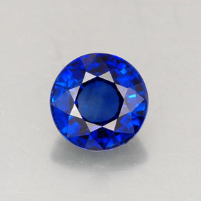 1.11캐럿 천연 로열 블루 사파이어, 라운드 컷, 5.93 mm, VVS-VS