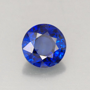 1.11캐럿 천연 로열 블루 사파이어, 라운드 컷, 5.93 mm, VVS-VS