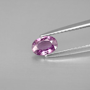 0.46캐럿 천연 핑크빛 바이올렛 사파이어, 타원형 컷, 5.9×4.1 mm, VVS