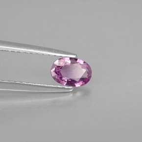 0.46캐럿 천연 핑크빛 바이올렛 사파이어, 타원형 컷, 5.9×4.1 mm, VVS