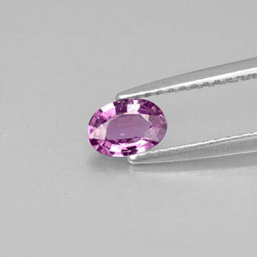 0.50캐럿 천연 핑크빛 바이올렛 사파이어, 타원형 컷, 5.9×4.2 mm, VVS-VS