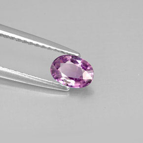 0.50캐럿 천연 핑크빛 바이올렛 사파이어, 타원형 컷, 5.9×4.2 mm, VVS-VS