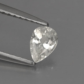 0.39캐럿 천연 화이트 사파이어, 배 모양, 5.4×3.8 mm, VS