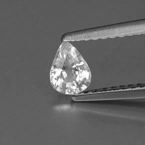 0.40캐럿 천연 화이트 사파이어, 배 모양, 5.4×4 mm, VS