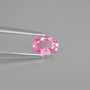 0.61캐럿 천연 퍼플 핑크 사파이어, 타원형 컷, 6×4.1 mm, VS
