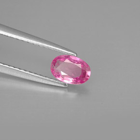 0.51캐럿 천연 퍼플 핑크 사파이어, 타원형 컷, 6.2×4.2 mm, VVS-VS