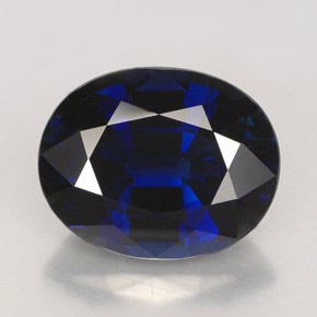 5.95캐럿 천연 딥 블루 사파이어, 타원형 컷, 11.9×9.5 mm, VVS