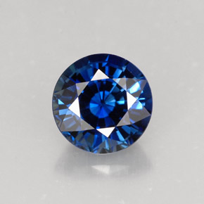 1.59캐럿 천연 딥 블루 사파이어, 라운드 컷, 6.77 mm, VVS-VS