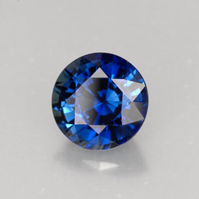 1.59캐럿 천연 딥 블루 사파이어, 라운드 컷, 6.77 mm, VVS-VS