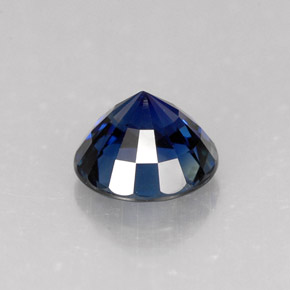 1.59캐럿 천연 딥 블루 사파이어, 라운드 컷, 6.77 mm, VVS-VS