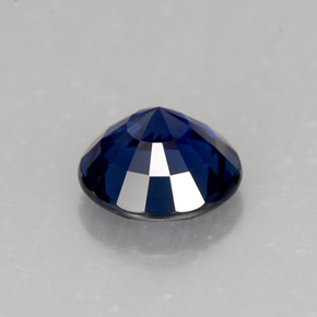 1.34캐럿 천연 딥 블루 사파이어, 라운드 컷, 6.66 mm, VVS