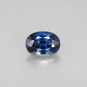 1.21캐럿 천연 딥 블루 사파이어, 타원형 컷, 7.3×5.3 mm, VVS-VS