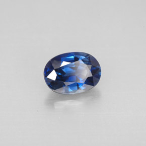 1.21캐럿 천연 딥 블루 사파이어, 타원형 컷, 7.3×5.3 mm, VVS-VS