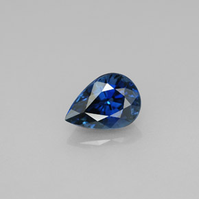 1.12캐럿 천연 딥 블루 사파이어, 배 모양, 7.4×5.2 mm, VVS